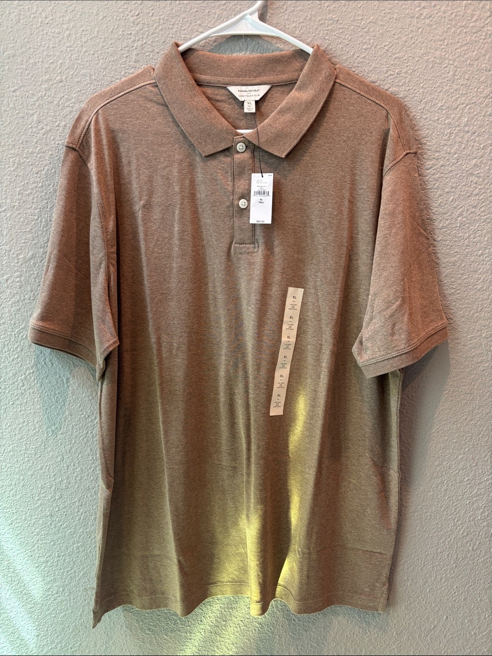 Banana Republic Men's Polo — Taupe Brown NWT Size XL